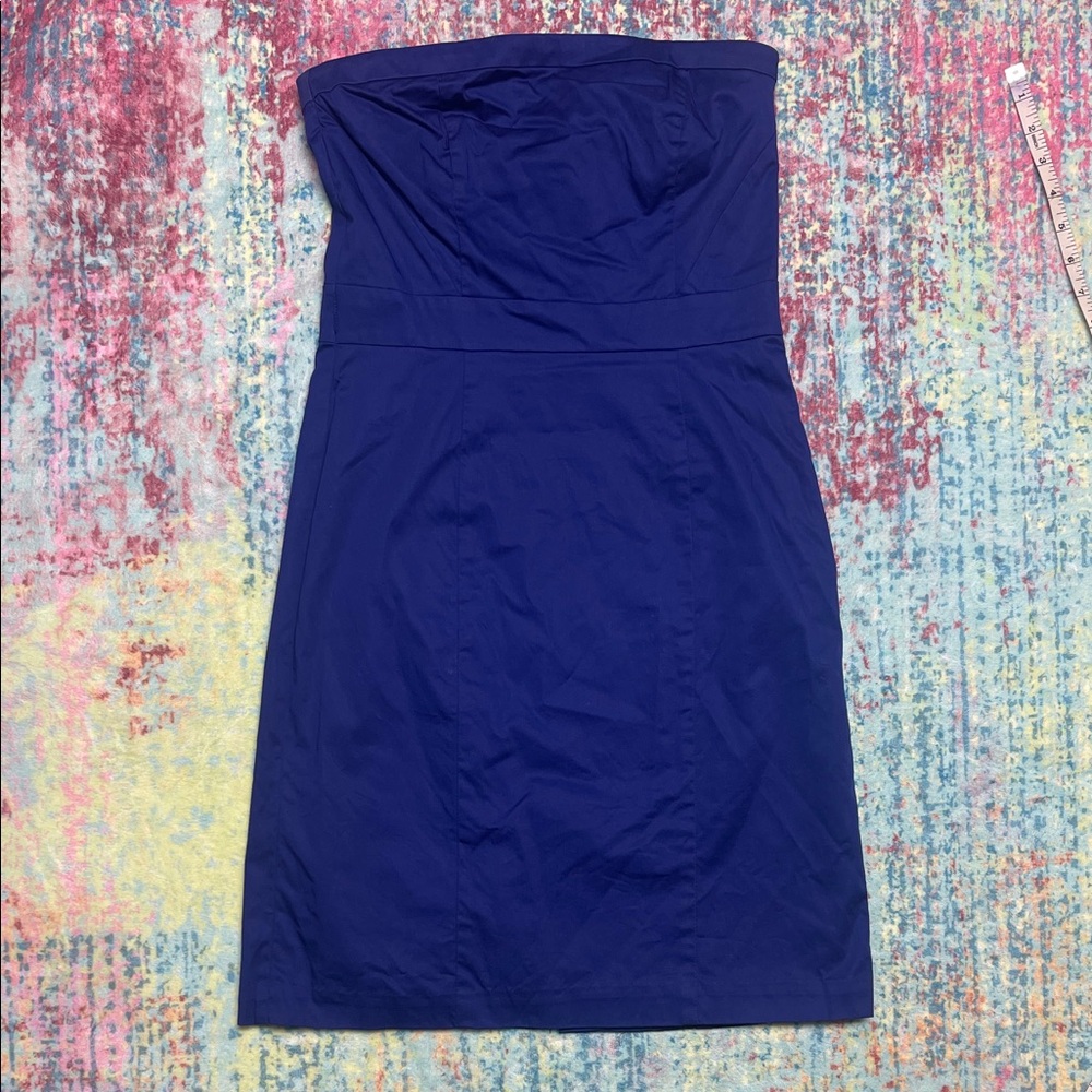 Strapless Royal Blue Sheath Dress